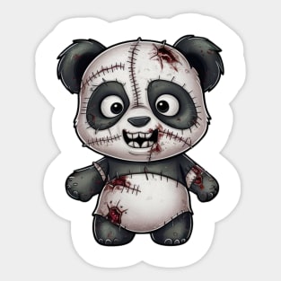 Patchwork Panda - Stitched Up - Gothic Teddy Tee Sticker